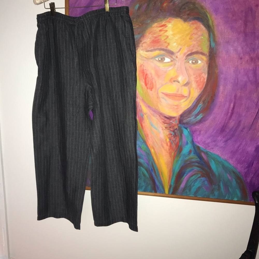 Eskandar linen wide leg pants